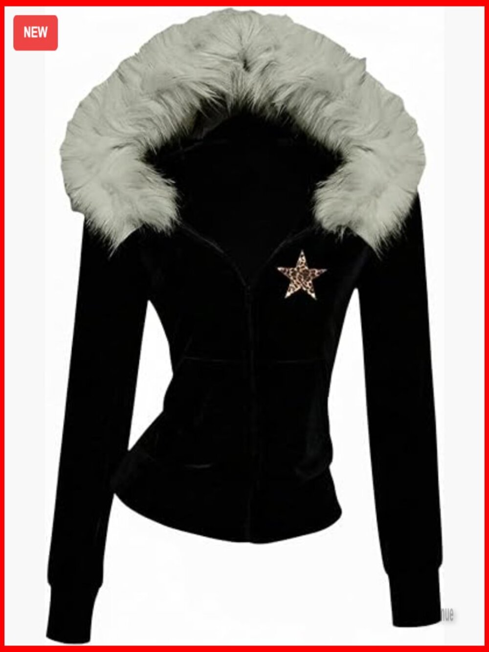 Faux Fur Zip Up Hoodie Jacket Long Sleeve Sweatshirt - Picture 1 of 6